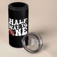 Half Way To One 4 in 1 Can Cooler Tumbler 1/2 Birthday Baby Boy Football - Wonder Print Shop