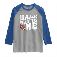 Half Way To One Raglan Shirt 1/2 Birthday Baby Boy Football - Wonder Print Shop