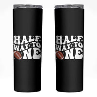 Half Way To One Skinny Tumbler 1/2 Birthday Baby Boy Football - Wonder Print Shop