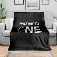 HalfWay To One Throw Blanket Baby Boy 1/2 Birthday Outfits Football - Wonder Print Shop