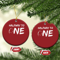 HalfWay To One Christmas Ornament Baby Boy 1/2 Birthday Outfits Football - Wonder Print Shop