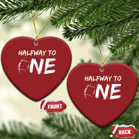 HalfWay To One Christmas Ornament Baby Boy 1/2 Birthday Outfits Football - Wonder Print Shop