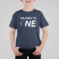 HalfWay To One T Shirt For Kid Baby Boy 1/2 Birthday Outfits Football - Wonder Print Shop