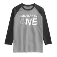 HalfWay To One Raglan Shirt Baby Boy 1/2 Birthday Outfits Football - Wonder Print Shop