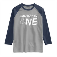 HalfWay To One Raglan Shirt Baby Boy 1/2 Birthday Outfits Football - Wonder Print Shop