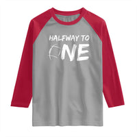 HalfWay To One Raglan Shirt Baby Boy 1/2 Birthday Outfits Football - Wonder Print Shop