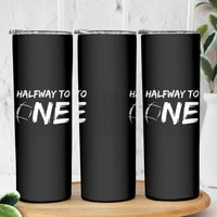 HalfWay To One Skinny Tumbler Baby Boy 1/2 Birthday Outfits Football - Wonder Print Shop