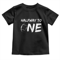HalfWay To One Toddler T Shirt Baby Boy 1/2 Birthday Outfits Football - Wonder Print Shop