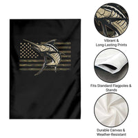 Fishing Camouflage US Flag Garden Flag Swordfish Fish Fisherman Camo - Wonder Print Shop