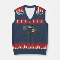 Fishing Camouflage US Flag V-Neck Knit Sweater Vest Swordfish Fish Fisherman Camo - Wonder Print Shop