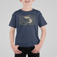 Fishing Camouflage US Flag T Shirt For Kid Swordfish Fish Fisherman Camo - Wonder Print Shop