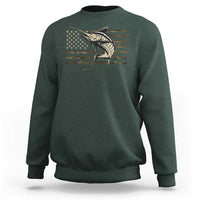 Fishing Camouflage US Flag Sweatshirt Swordfish Fish Fisherman Camo - Wonder Print Shop