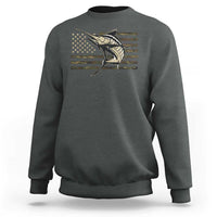 Fishing Camouflage US Flag Sweatshirt Swordfish Fish Fisherman Camo - Wonder Print Shop