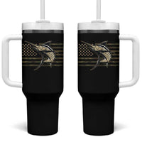 Fishing Camouflage US Flag Tumbler With Handle Swordfish Fish Fisherman Camo - Wonder Print Shop
