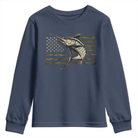 Fishing Camouflage US Flag Youth Sweatshirt Swordfish Fish Fisherman Camo - Wonder Print Shop