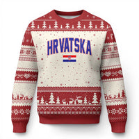 Hrvatska Flag Ugly Christmas Sweater Croatia Vintage Zagreb Croatian Jersey Retro