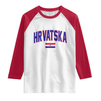 Hrvatska Flag Raglan Shirt Croatia Vintage Zagreb Croatian Jersey Retro