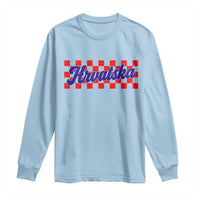 Hrvatska Long Sleeve Shirt Checkered Retro Croatia Zagreb Croatian