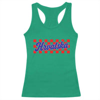 Hrvatska Racerback Tank Top Checkered Retro Croatia Zagreb Croatian