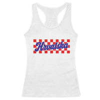 Hrvatska Racerback Tank Top Checkered Retro Croatia Zagreb Croatian
