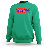 Hrvatska Sweatshirt Checkered Retro Croatia Zagreb Croatian