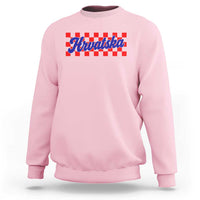 Hrvatska Sweatshirt Checkered Retro Croatia Zagreb Croatian