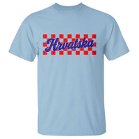 Hrvatska T Shirt Checkered Retro Croatia Zagreb Croatian