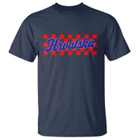Hrvatska T Shirt Checkered Retro Croatia Zagreb Croatian