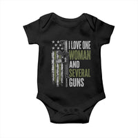 I Love One Woman And Several Guns Baby Onesie Vintage American Flag Funny Husband Gun Lover