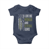I Love One Woman And Several Guns Baby Onesie Vintage American Flag Funny Husband Gun Lover