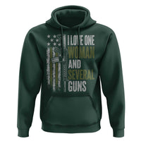 I Love One Woman And Several Guns Hoodie Vintage American Flag Funny Husband Gun Lover
