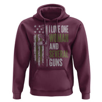 I Love One Woman And Several Guns Hoodie Vintage American Flag Funny Husband Gun Lover