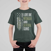 I Love One Woman And Several Guns T Shirt For Kid Vintage American Flag Funny Husband Gun Lover