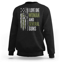 I Love One Woman And Several Guns Sweatshirt Vintage American Flag Funny Husband Gun Lover