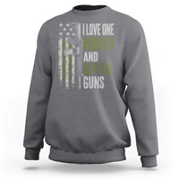 I Love One Woman And Several Guns Sweatshirt Vintage American Flag Funny Husband Gun Lover