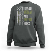 I Love One Woman And Several Guns Sweatshirt Vintage American Flag Funny Husband Gun Lover
