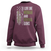 I Love One Woman And Several Guns Sweatshirt Vintage American Flag Funny Husband Gun Lover