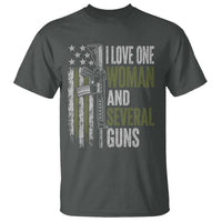 I Love One Woman And Several Guns T Shirt Vintage American Flag Funny Husband Gun Lover