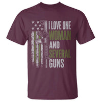 I Love One Woman And Several Guns T Shirt Vintage American Flag Funny Husband Gun Lover