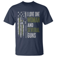 I Love One Woman And Several Guns T Shirt Vintage American Flag Funny Husband Gun Lover
