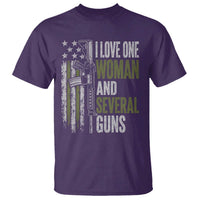 I Love One Woman And Several Guns T Shirt Vintage American Flag Funny Husband Gun Lover