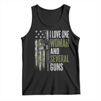 I Love One Woman And Several Guns Tank Top Vintage American Flag Funny Husband Gun Lover