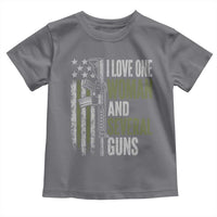 I Love One Woman And Several Guns Toddler T Shirt Vintage American Flag Funny Husband Gun Lover