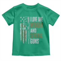 I Love One Woman And Several Guns Toddler T Shirt Vintage American Flag Funny Husband Gun Lover