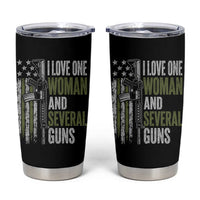 I Love One Woman And Several Guns Tumbler Cup Vintage American Flag Funny Husband Gun Lover