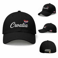 Croatia Baseball Cap Hrvatska Simple Love Croatian Flag Heart