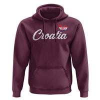 Croatia Hoodie Hrvatska Simple Love Croatian Flag Heart