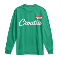 Croatia Long Sleeve Shirt Hrvatska Simple Love Croatian Flag Heart