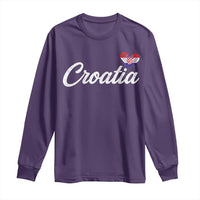 Croatia Long Sleeve Shirt Hrvatska Simple Love Croatian Flag Heart