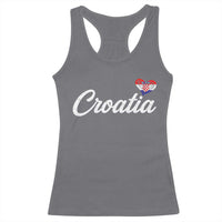 Croatia Racerback Tank Top Hrvatska Simple Love Croatian Flag Heart